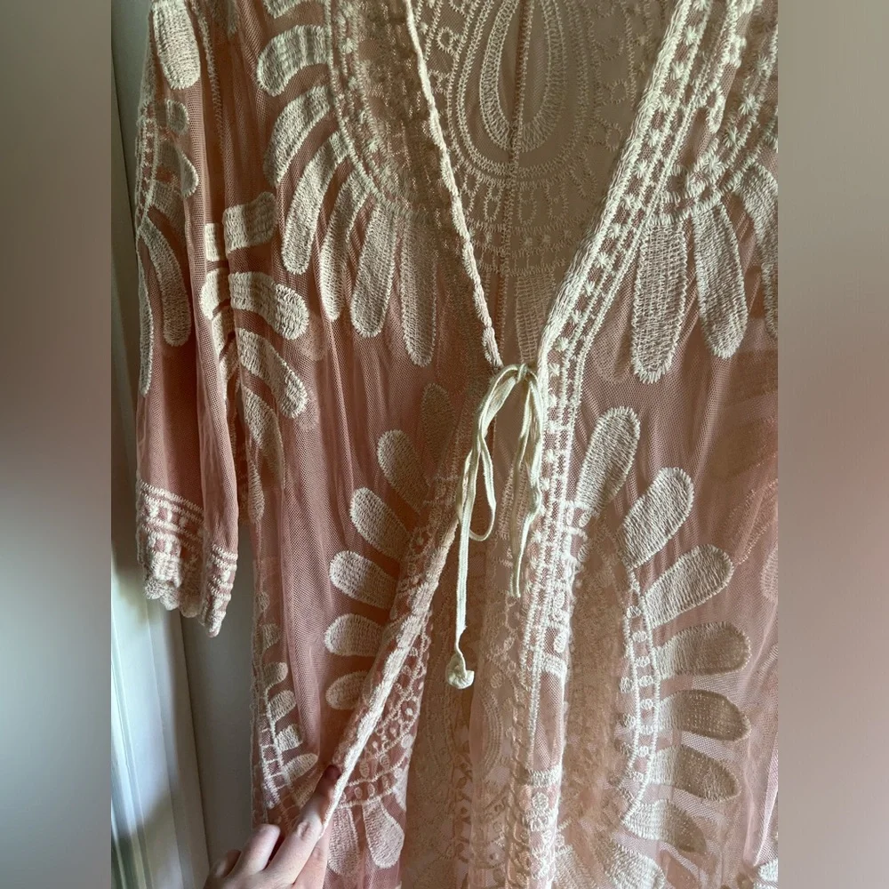 Forgotten Grace Pink Lace Women’s Kimono - Picture 5 of 11